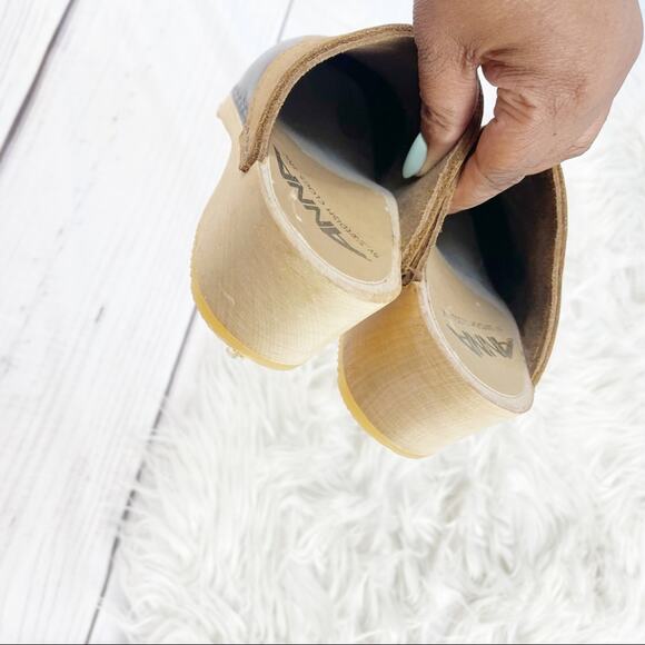 🆕 Anna by The Swedish Clogs Inc Brown Leather Clogs Mules Size 37 - Picture 3 of 6